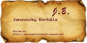 Janovszky Borbála névjegykártya