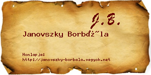 Janovszky Borbála névjegykártya
