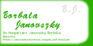 borbala janovszky business card